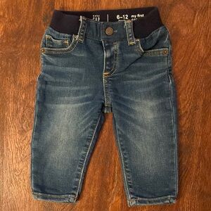 ☀️5/25☀️ babyGap My First Easy Slim Denim Jeans Size 6-12 Months Elastic Waist
